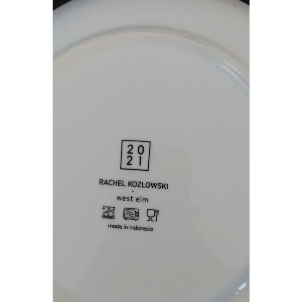 West Elm Rachel Kozlowski Dapper Animal Winter Leopard Cat Plate Salad Dessert